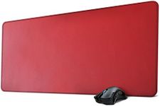 ZORESYN XL Large Mouse Pads (90 x 40cm) - PU Leather Large Gaming Mousepad Desk Mat - Nonslip Base and Waterproof Desktop Keyboard Extended Mouse Mat (Red, X-Large)