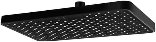 SparkPod 12 Inch Rectangle Rain Shower Head - Ceiling Shower Head - Large Overhead Rain Shower - 360° Adjustable Brass Ball Joint - Tool Free Installation - Fixed Rain Shower Head (Matte Black)