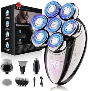 Head Shavers for Bald Men, Electric Razor, IPX8 Waterproof Dry/Wet Bald Head Shaver with 10000 RPM High-Speed Motor, Rechargeable Head Razor with LED Display, USB-C Cable, Perfect for Home & Travel