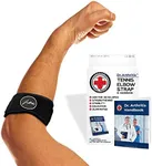 Tennis Elbow Brace & Adjustable Arm Band Support for Pain Relief for Tendonitis, Golfers Elbow Strap for Men and Women - Comfy Removable Arm Wrap for Daily Wear, Gym, Sports (Single, Black)