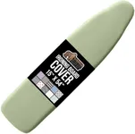 GORILLA GRIP The Original Ironing Board Cover and Pad, Silicone Coating, Thick Scorch Resistant Padding, Heavy Duty Iron Covers Standard Boards, Hook and Loop Fastener Strap, Sage, 15x54