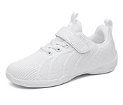 DADAWEN Youth Girls' Gym Aerobics Sport Cheerleading Training Dance Shoes Size 7 M US Big Kid White C