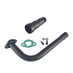 Black 3 Stage Exhaust Header Pipe,For Predator 212cc 196cc/6.5HP Go Kart and Gas Mini Bike,For Coleman Powersports CT200U BT200X CT200u-ex