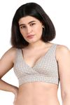 &Circus Maternity Bra | Feeding Bra | Nursing Bra for Women | Non Padded Bra for Women | PureSoft Beechwood Tencel Micromodal | Herringbone, L