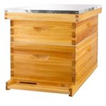 Honey Lake 10 Frame Bee Hives Boxes Starter Kit, Dipped in 100% Beeswax, Includes 1 Bee Hive Brood Box and 1 Bee Hives Medium Super Box with Beehive Frames and Waxed Foundation, Beekeeper's Supplies