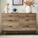 Merryluk Bronx Chest of 6 Drawers, Dresser Clothes Storage Cabinet Organizer Lowboy Bedside Table Bedroom Furniture Home Living Room Hallway Entryway Kitchen Pine