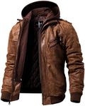 FLAVOR Men Brown Leather Motorcycle