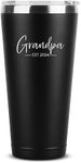 Gifts for New Grandpa - Grandpa Est. 2024, 30 oz Insulated Coffee Tumbler with Lid - First Time Grandpa Gifts - Gifts for Fathers Day for New Grandpas - Grandparents Announcement - Grandpa Mug Black