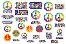 Amscan 190185 60's Mega Value Pack Retro Groovy Cutouts, One Size, Multicolor, 30ct