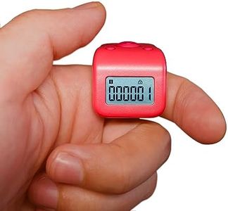 Arvakr Rechargeable Finger Counter, IPX Waterproof Lap Counter, Silent 6 Channels Digital Tasbih Tally Clicker with LED for Prayer Swimming Knitting Gift, Red