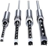 KUNTEC 4Pcs Square Hole Drill Bits Woodworking Mortising Chisel Drill Bit 1/4 inch, 5/16 inch, 3/8 inch, 1/2 inch