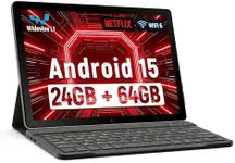 Latest 2025 Upgraded Android Tablet 10.1 Inch with IPS HD Touch Screen, Dual Camera, 64GB Storage 1TB Expansion, 8 in 1 Tablets Kit with Keyboard, Protective Case, Mouse, Stylus, BT 5.4, WiFi 6