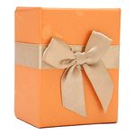 Watch Storage Gift Box Set, Bowknot Watch Case Watch Gift Bracelet Box with Cushion, Wristwatch/Bangle Cushion Box Single Compartment Display Storage Box for Christmas (Orange)