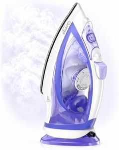 OMAIGA Cordless Iron, 1550W Cordless Iron with Steam, 2-In-1 Cordless/Corded Iron for Clothes with 12.85oz Water Tank, Anti Drip Steam Iron with Ceramic Soleplate and 5 Temperature Settings