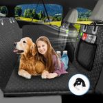 ESCRODOI Hard Bottom Dog Seat Cover, Car Seat Extender for Dogs with Mesh Window, Seatbelt Opening, Scratch Resistant, Univeral Fit Dog Car Seat Cover for Backseat, Dog Hammock for Car, SUV, Truck