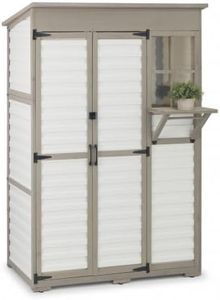 Large Outdoor Storage Cabinet, Weatherproof Garden Shed with 3 Shelves