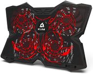 KLIM Wind Laptop Cooling Pad - More Than 500,000 Units Sold - New 2024 - Powerful Rapid Action Laptop Cooler - Laptop Stand with 4 Cooling Fans - 2 USB Ports - PC Mac PS5 PS4 Xbox One - Cobra Red