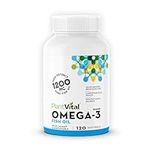 PlantVital-Omega 3 Fish Oil Capsules- Omega 3 Supplements EPA and DHA - Support Cognitive Health, Healthy Brains, Eyes, Hair, and Nerves in Children up to 12 years of age- No Fish Flavor- 120 Count