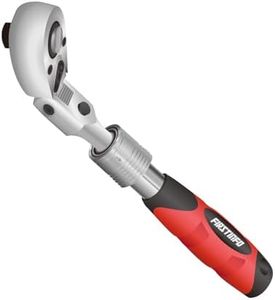 FIRSTINFO 1/4-Inch Drive Locking & Flexible Extendable Ratchet Wrench Reversible, Soft-Grip with 72-Tooth Geared Action (Length: 170-220mm)