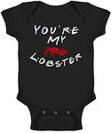 Pop Threads Youre My Lobster Funny 90s TV Show Graphic Infant Baby Boy Girl Bodysuit Black 6M