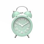 PILIFE Loud Alarm Clock for Heavy Sleepers, Travle Alarm Clock with Light, Silent Alarm Clocks Bedside Non Ticking, Battery Powered, 3 Inch Retro Clock, Green