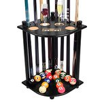 MoyanSuper Pool Stick Holder Solid Wood Floor Stand Cue Stick Holder Billiard Cue Racks Holds Billiards Accessories for Billiard Room,Pool Hall,Bar Room,Game Room(Black)