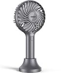 HonHey Handheld Fan Portable, Mini Hand Held Fan with USB Rechargeable Battery, 4 Speed Personal Desk Table Fan with Base, 3-10 Hours Operated Small Makeup Eyelash Fan for Women Girls Kids Outdoor