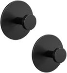 bussdis Towel Hooks for Bathroom Wall - Extra Sticky Stainless, Holds up to 20LB, Coat Hooks Wall Hooks, Adhesive Door Holder Hanger Shower Accessories, Matt Black Heavy Duty