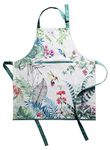 Maison d' Hermine Apron 100% Cotton 27.50 Inch x 31.50 Inch 1 Piece Adjustable Neck Strap Easter Cloth Apron with Center Pocket for Gifts, Chef, Women & Men, Wedding, Tropiques - Spring/Summer