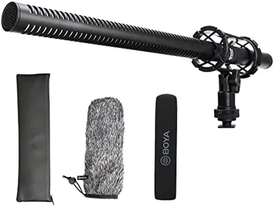 BOYA External Shotgun Microphone for Camera DSLR with Shockmount Windscreen Mic for Canon Nikon Sony Vlogging Professional Condenser Microphones for Video Recording Voice Interview YouTube BY-BM6060L