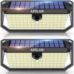 APILAB Solar Outdoor Lights, 416 LED 3000LM Motion Sensor Outdoor Lights, 3 Mode Solar Security Lights with 270°Wide Angle, IP65 Waterproof Solar Powered Wall Lights for Outside Yard Garage Deck Fence