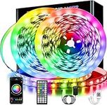 65.6ft LED Lights Room Decor, KIKO 20m Led Lights Strip for Bedroom Decoration Smart Color Changing Rope Lights SMD 5050 RGB Light Strips with Bluetooth Controller Sync to Music Apply for TV, Bedroom, Party and Home Decoration