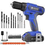 FADAKWALT Power Cordless Drill Driver, 20V Cordless Drill and Screwdriver Set, Electric Combi Drill Kit 21+1 Torque, DIY Accessory Set, 2 Variable Speeds, Suitable for Wood, Metal