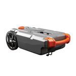 Camco Rhino 21-Gallon Camper/RV Portable Waste Tank - Features Large Heavy-Duty no-Flat Wheels & Low Drain Hole - Includes Removable Steel Tow Adapter, 3' Sewer Hose & More Accessories (39002)