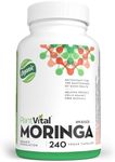 PlantVital Organic Moringa Leaf Capsules - 1000mg Moringa Oleifera (500mg per Capsule) for Antioxidant Health - Organic Moringa Supplement for Eye Health - 240 Moringa Capsules