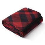 ACUSHLA Merino Wool Scottish Blanket - Large Warm Washable Tartan Blanket Living Blanket Bedspread for Bed Couch Car Office Picnic Travel All Season Plaid - (160 x 200cm|Scottish Check Red)