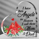 Memorial Gift Sympathy Bereavement Gift in Heaven Christmas Memorial Gifts for Loss of Mom/Dad/Son/Husband in Memory of Gift Christmas in Heaven Remembrance Gifts (Mom Dad,4 Inch)