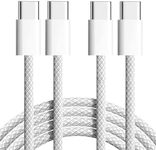 Braided USB C to USB C Cable 3ft - 60W Type C Fast Charger, USBC to USB-C Woven Power Cord for iPhone 16/15 Pro Max Plus/MacBook/iPad/AirPods/Samsung Galaxy/Android Devices and More [Pack of 2]