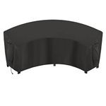 OutdoorLines Waterproof Curved Outdoor Sectional Cover - UV Resistant Windproof Patio Sectional Sofa Covers for Deck, Lawn and Backyard, Heavy Duty Furniture Covers (120Lx36Dx38Hx82FL, Black)