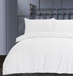 Linen Home King Size Duvet Set White - Soft Microfibre King Bed Quilt Cover with 2 Pillowcases,Easy Care Wrinkle Free King Size Bedding Set of 3 Pcs(King, White)