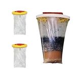 2 Pack Fly Traps Outdoor,Fly Catcher Outdoor, Fly Catcher Outdoor,Disposable Top Fly Catcher With Fly Bait,Fly Killer Repellent For Outdoor Garden,Farm,Horse Barn