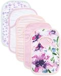 Burt's Bees Baby Bibs, 5-Pack Lap-Shoulder Drool Cloths, 100% Organic Cotton with Absorbent Terry Towel Backing (Watercolor Daylily)