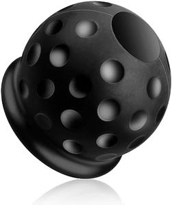 Jagowa Housse de tête sphérique de remorque – Protection en caoutchouc souple pour boules d'attelage de 50 mm, résistante à l'abrasion, à la poussière et élégante – Noir (1 pièce)