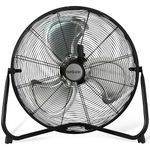 Hurricane Pro Heavy-Duty High Velocity Metal Blade Floor Fan w/ 3 Speeds, Black, 20" - Corded Electric Air Cooling Unit w/ 5300 CFM Airflow for Home, Greenhouses, Garages, Gyms & Workshops