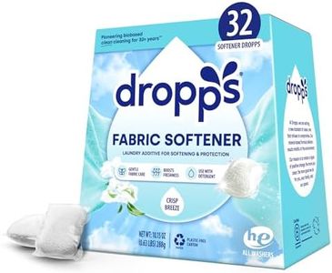 Dropps Fabric Softener Pods: Clean & Crisp | 32 | Count | Keeps Clothes Fresh | HE | Powered by Natural Mineral-Based Ingredients | Alternative to Liquids and Sheets | Low Waste Packaging
