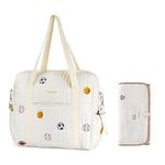 GOBABYMART Diaper Bag Tote, Maternity Bag, Travel diaper tote, Multifunction baby bag, Baby Nappy Bags, Messenger bag, Medium - Sport Balls, M