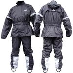 GEARS Dri-Tek 2-Piece Rain Suit | 100% Waterproof Jacket and Pants Set | Wear On Top of Powersport Apparel to Stay Dry While Riding Motorcycle, Cycle, ATV, Hunting, Camping, Hiking, Fishing (Small)