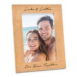 Personalised Anniversary Photo Frame Gifts for Couples - Engraved Wooden Photo Frame Gifts for Husband, Wife, Boyfriend, Girlfriend - 1st Anniversary Gifts - One Year Together Gifts - ANY Anniversary