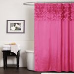 Triangle Home Fashions Lush Decor Lillian Shower Curtain, 72-Inch by 72-Inch, Pink