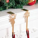 LUBOT Metal Christmas Stocking Holders Hooks for Mantle Fireplace Hangers Clips Xmas Decorations